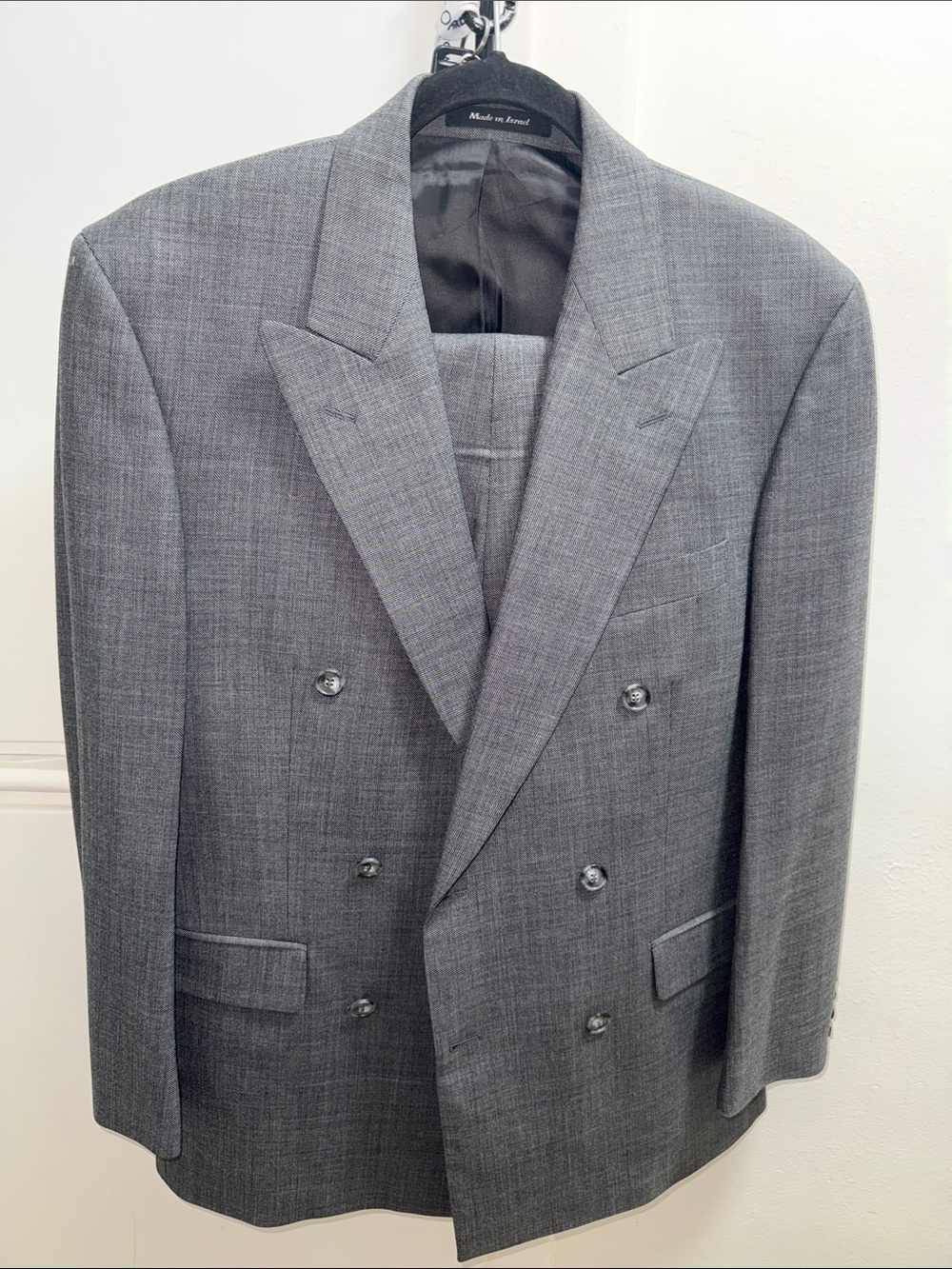 Classic Double-Breasted Gray Men's Blazer